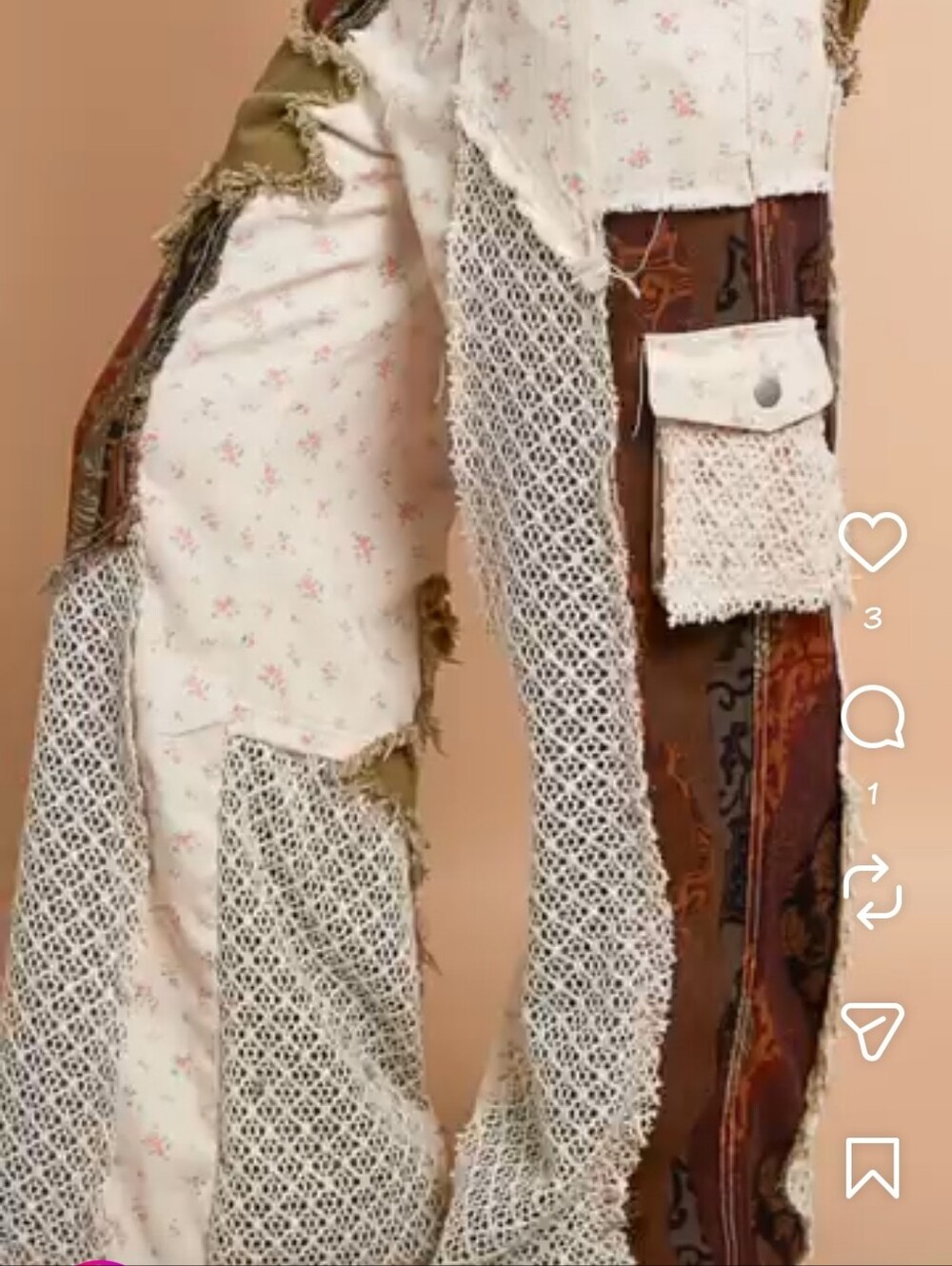 POL Patchwork Pants Size Large - Picture 3 of 12
